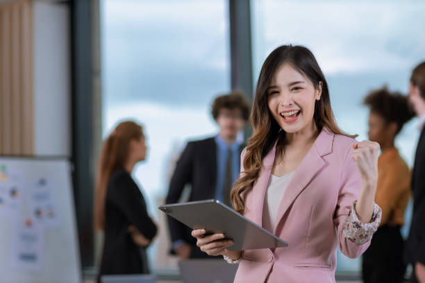 istock Business woman in the modern office. 1482026346