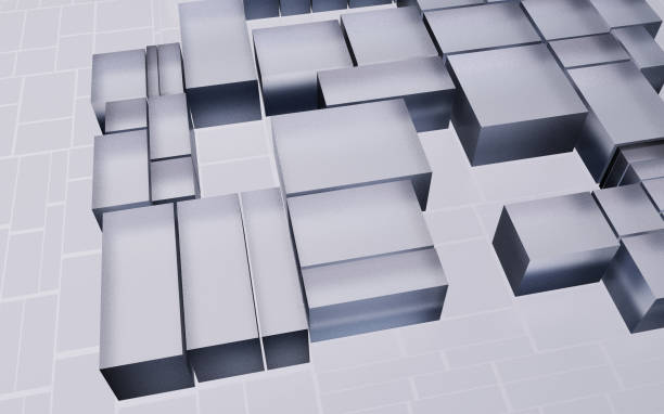 istock Abstract light blue glass blocks futuristic background, 3d rendering illustration 1482037871