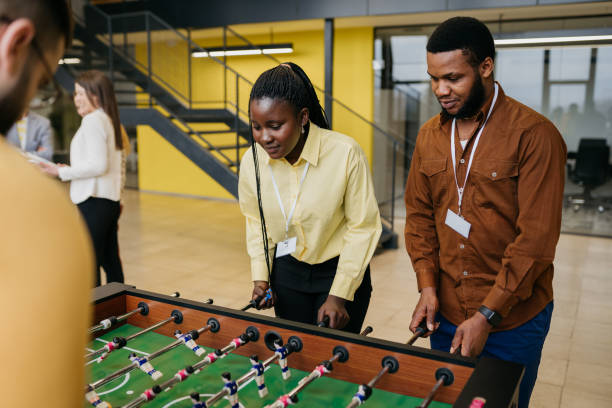 istock Playing table football during the break 1482040796