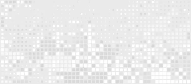 Vector illustration of Mosaic background with small gray squares. Monochrome vector pattern