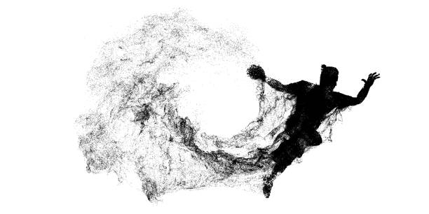 istock Abstract silhouette of a handball player on white background. Handball player man are throws the ball. Vector illustration 1482055738