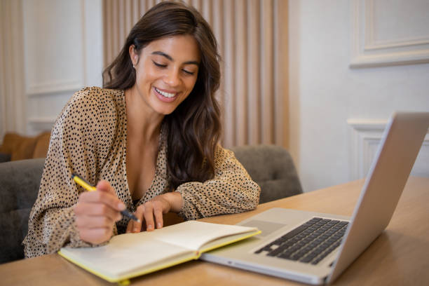 istock Young woman working from home 1482071361