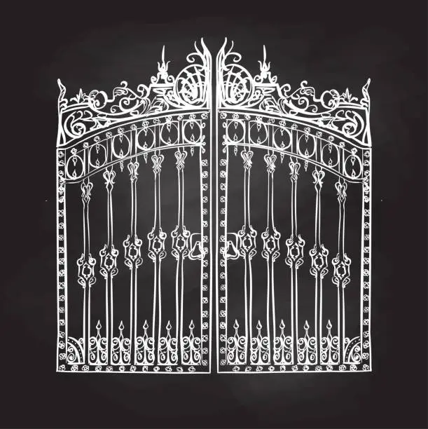 Vector illustration of Royal Palace Gate Blackboard