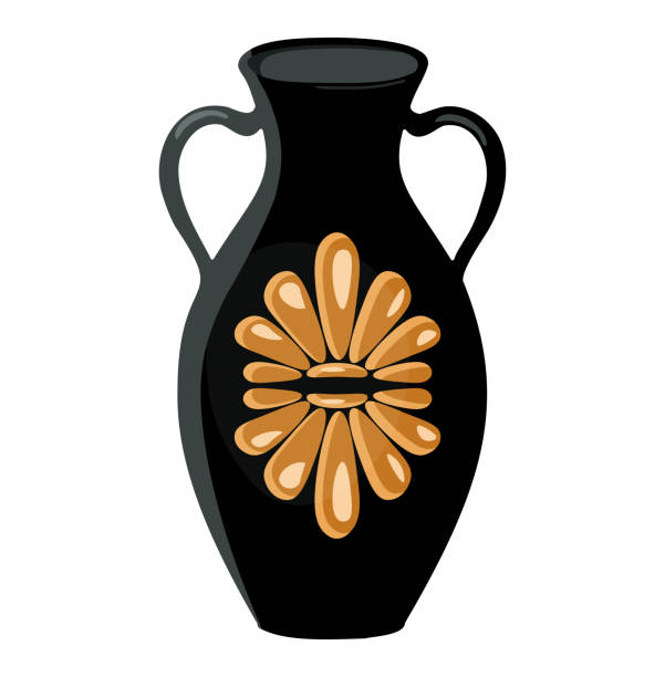 art deco vase. Interior Design. Dishes in art deco style. Flower vase.Vector element isolated on white background art deco vase. Interior Design. Dishes in art deco style. Flower vase.Vector element isolated on white background. art deco vase stock illustrations