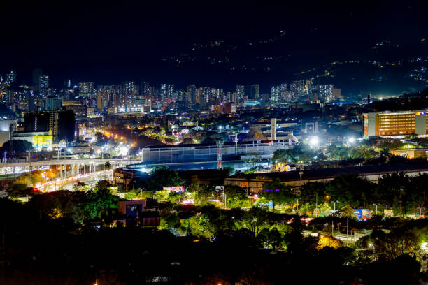 istock Panoramic night view of Medellin, Colombia 1482080120