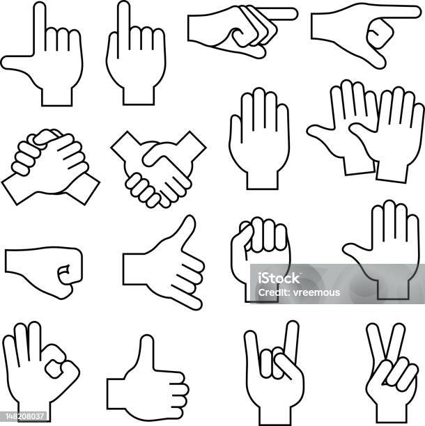 Gestes De La Main Vecteurs libres de droits et plus d'images vectorielles de Saluer de la main - Saluer de la main, Accord - Concepts, Amitié