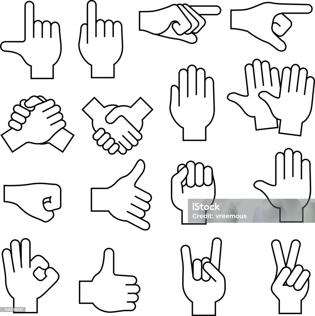 Ręce, gesty - Grafika wektorowa royalty-free (Machać)