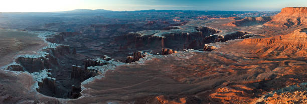 White rim of Canyonlands National Park from Grand View Point stock photo