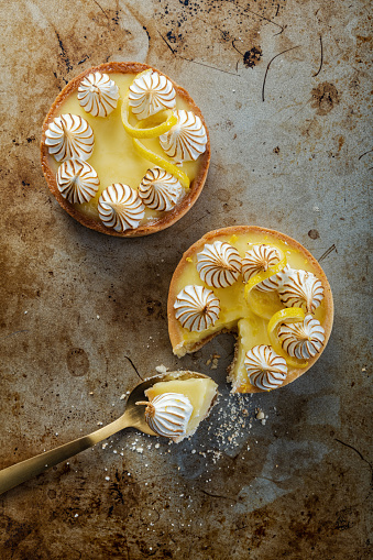 French lemon tart with meringue