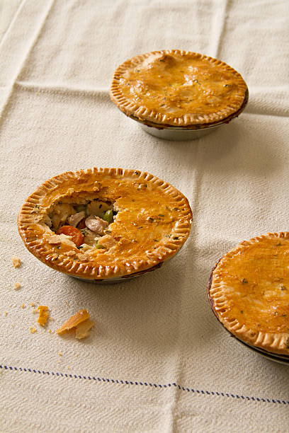 Chicken Pot Pies stock photo