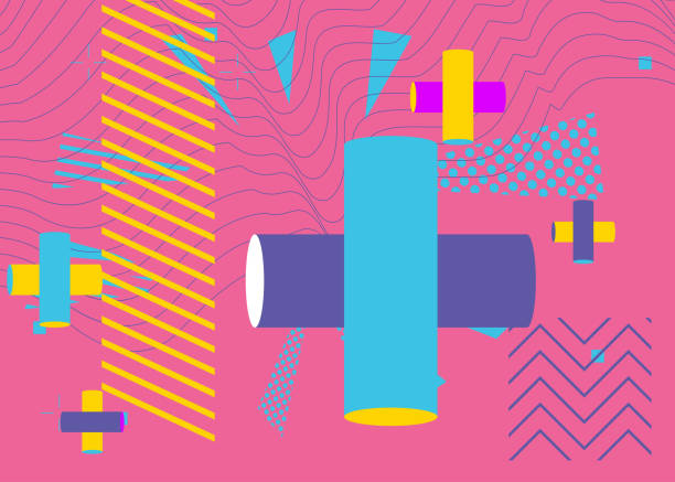 istock Blue, purple and yellow abstract deluxe geometric background. Futuristic simple vector shapes backdrop. Busy luxury illustration design. 1482092648