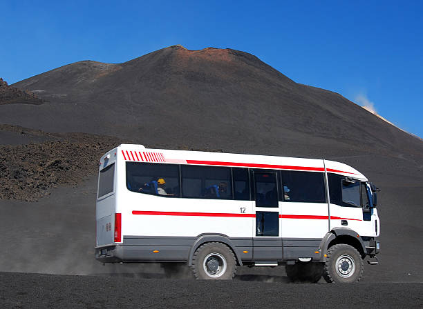 istock Mt Etna touristic bus to Bocca Nova crater 148209338