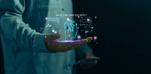 istock Ai technology concept.Businessman using technology smart robot AI. connect Chatbot intelligent digital technology,conversation assistant. intelligent artificial intelligence asks,Futuristic technology 1482095480