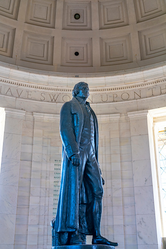 United States, Washington - September 21, 2019: The Jefferson Memorial is a presidential memorial under the sponsorship of Franklin D. Roosevelt. Its a neoclassical Memorial building.