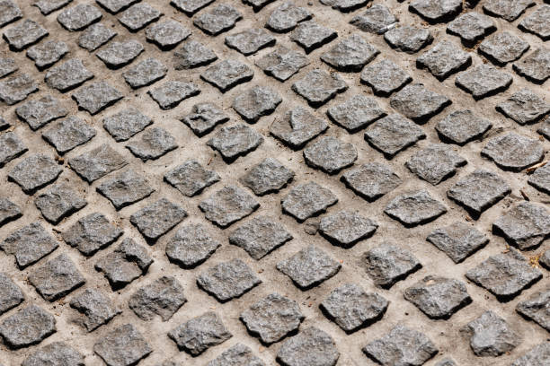 istock Road section made from gray paving stones 1482120367
