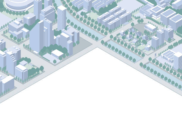 istock Three-dimensional view of the townscape. Cityscape. 1482120494