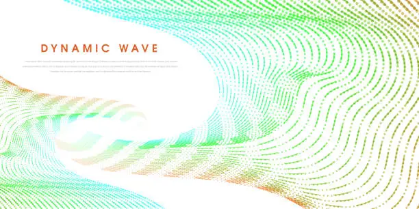 Vector illustration of Abstract colorful wave lines on white background