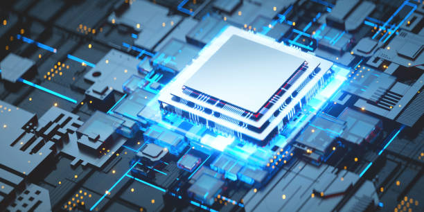 istock 3D rendering of cyberpunk AI. Circuit board. Technology background. Central Computer Processors CPU and GPU concept. Motherboard digital chip. Tech science background. 1482123851