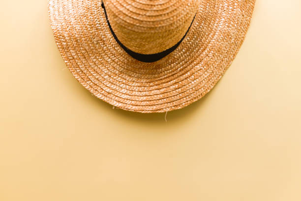 istock Banner Flat lay hat on yellow background 1482126685