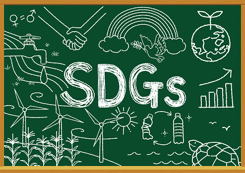 Illustration of SDGs image on blackboard