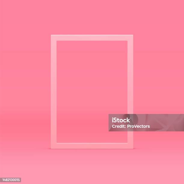 Pink Rictangular Ribbon Frame 3d Pink Frame Rectangular Decor Element Display For Product Performance ...