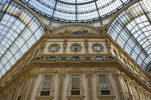 Milan, in Italy, the galleria Vittorio Emanuel, in the historic center