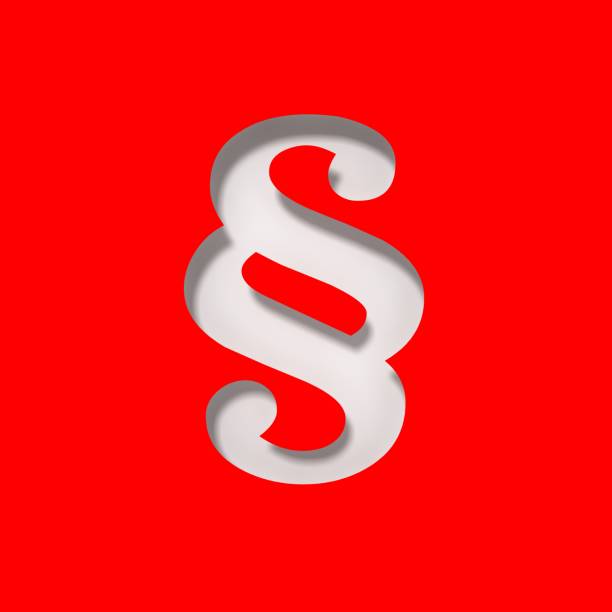 istock Paragraph sign white article symbol cut our stencil design isolated on red background 3d rendering graphic illustration 1482130321
