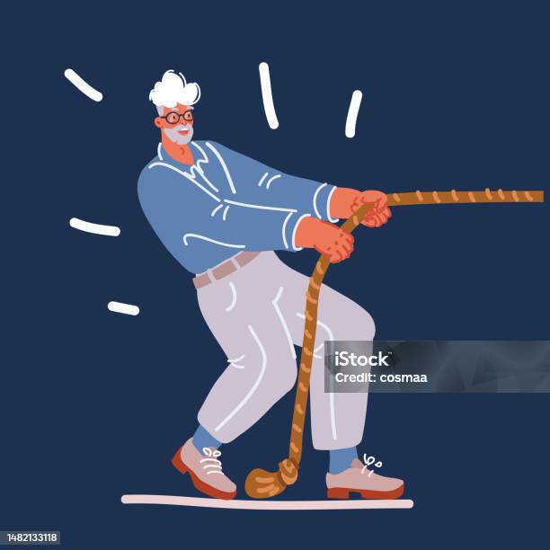 Cartoon Vector Illustration Of Contest Pull Rope Challenge For Competition  Team Battle People Groups War Or Conflict Stock Illustration - Download  Image Now - iStock