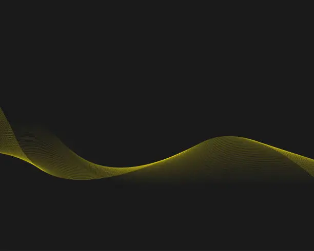 Vector illustration of Yellow abstract wave modern background