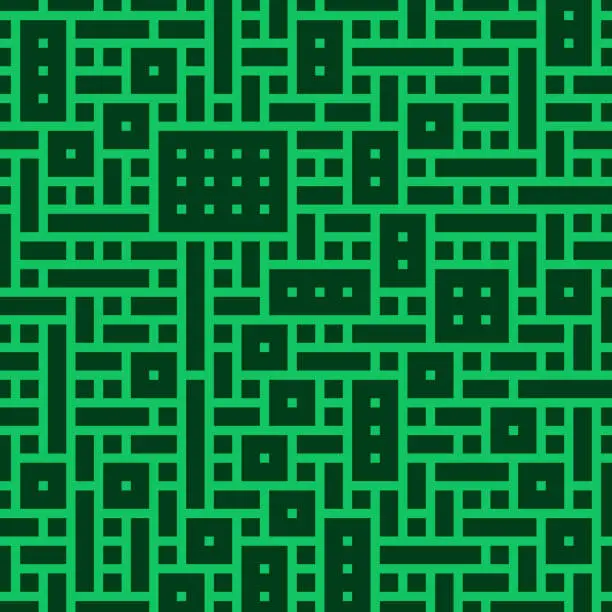 Vector illustration of Green on green rectangular pattern