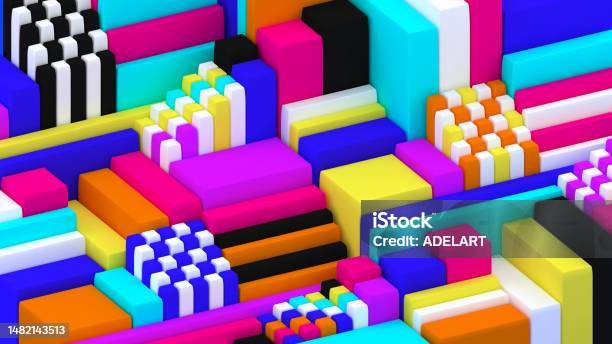 3d Background Abstract Wallpaper Pop Art Shapes 3d Flying Geometric Objects Minimalism Trendy Modern Illustration Render Stylish Concept Poster Minimal Style Bright Colors Stock Photo - Download Image Now