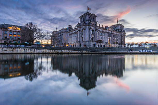 istock Evening mood with reflection with Berlin parliament 1482144365