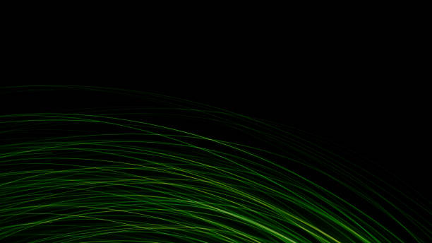 istock Abstract Minimal Light Long Exposure Technology Green Lines Speed Movement Cables with Space for Text 1482148580
