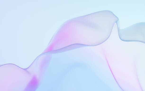 istock Flowing wave transparent glass cloth, 3d rendering. 1482159581