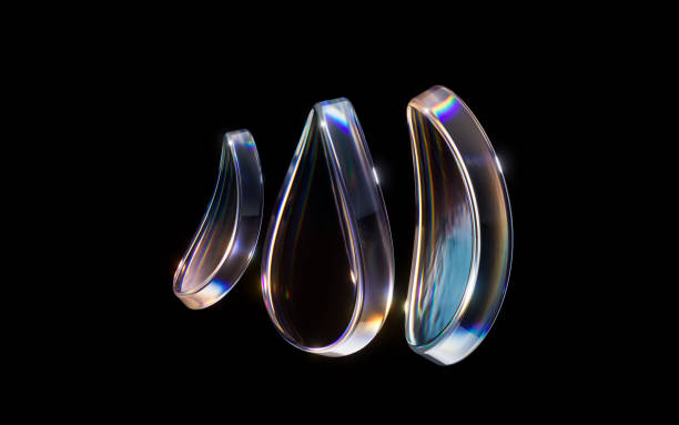 istock Colorful curve glass with dispersion, 3d rendering. 1482159628