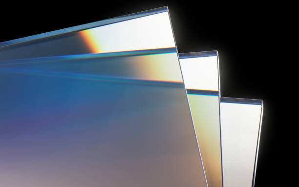 istock Glass geometries with dispersion colors, 3d rendering. 1482160131