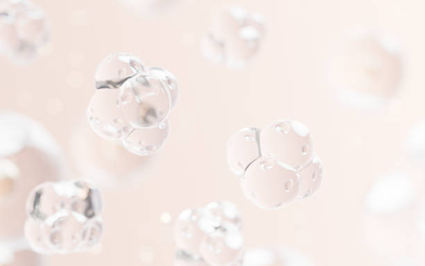istock Transparent cell with biotechnology and cosmetic concept, 3d rendering. 1482160220