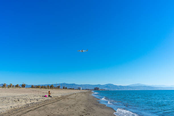 Walking on beaches on Costa del Sol in Malaga, Spain on March 25, 2023