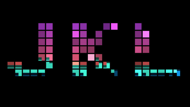 Letters in pixel style, letter J, letter K, letter L, retro style, game, alpha channel