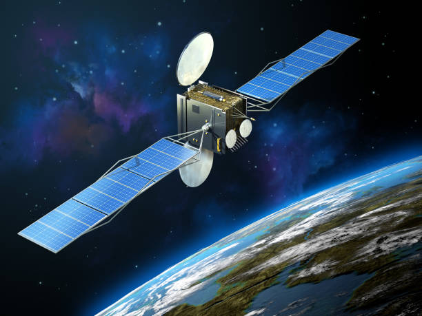Communication satellite stock photo