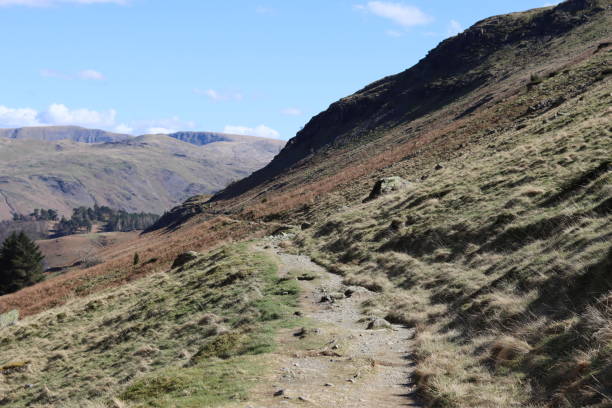 istock Footpath trail winding through hills and mountains on a sunny day 1482167649