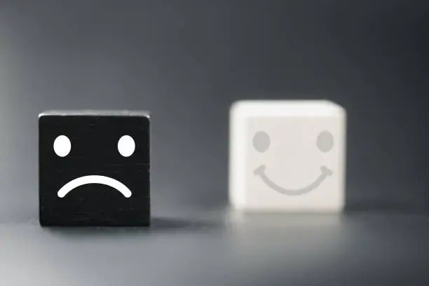 Photo of Unhappiness, dissatisfaction and negative emotions. Customer dislike, bad service quality. Negative feedback or evaluation.