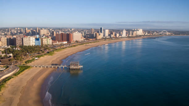 istock Drone view of the beach and jetty on Durban beach 1482168721