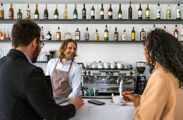 istock Business people having a break at coffee bar 1482168783