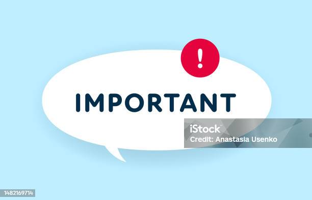 Important Sign Pattern Important Message Sign Vector Modern Color Illustration Speech Bubble ...