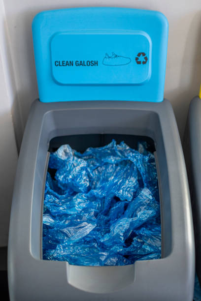 istock Disposable blue shoe covers for hospital visits 1482174365