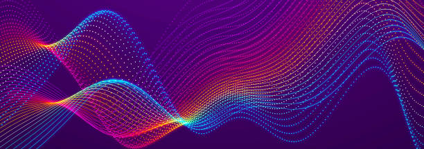 istock Digital landscape with dots and lines. Equalizer for music. Cyberspace grid. Background concept for your design. 3d 1482178348