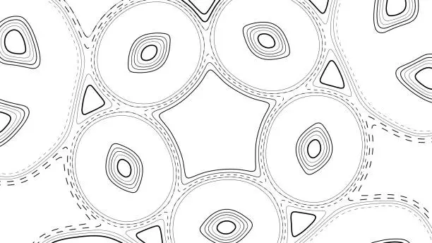 Vector illustration of Abstract repeating fractal patterns of lines.