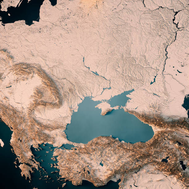 istock Ukraine Black Sea 3D Render Topographic Map Dark Ocean Neutral 1482180984
