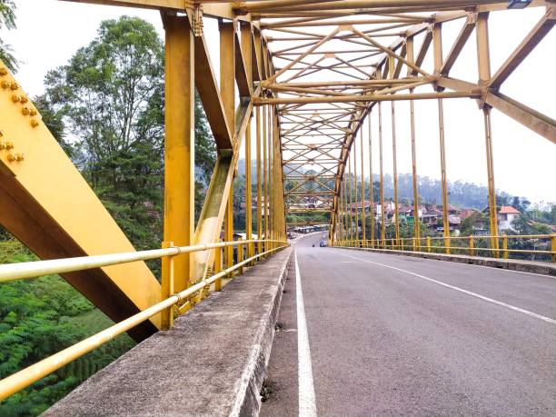 istock Asphalt roads, pedestrian crossings, mossy sidewalks, dull, peeling and mossy bridges 1482182043